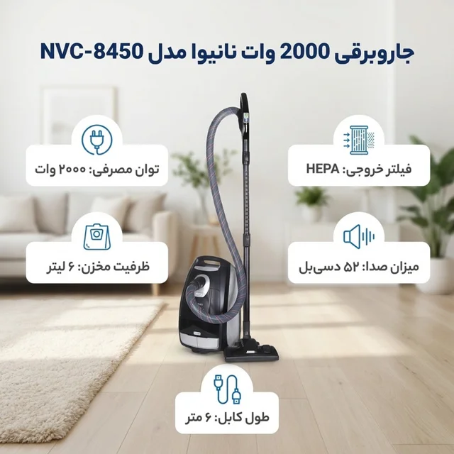جاروبرقی 2000 وات نانیوا مدل NVC-8450 102469977