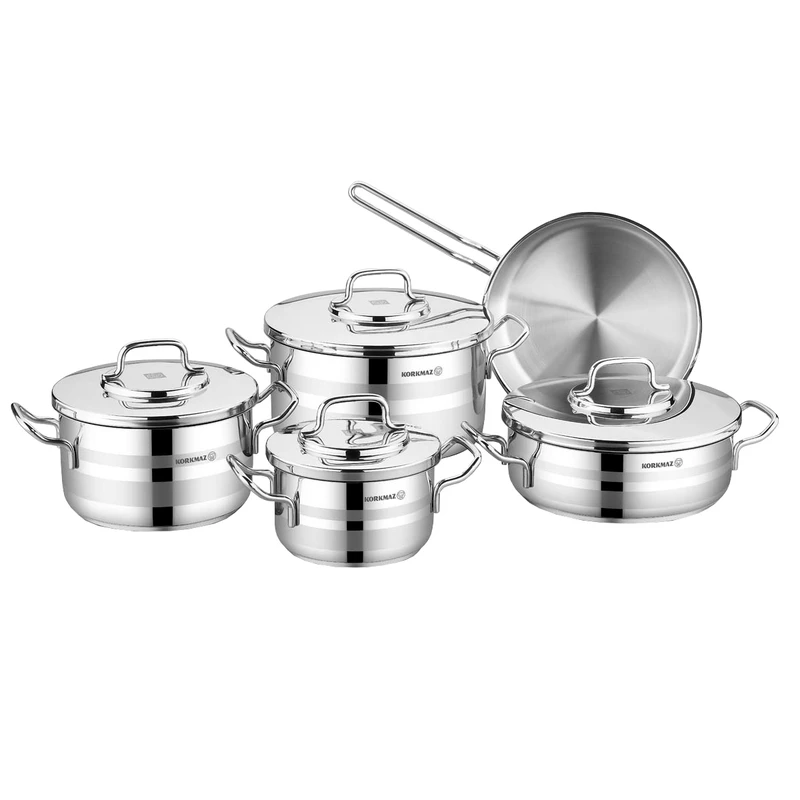 ست قابلمه تمام استیل کرکماز ترکیه اصل 9پارچه